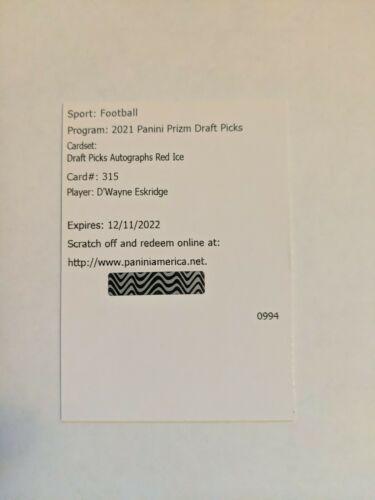 D'Wayne Eskridge [Red Ice Prizm] #DPA-DWE