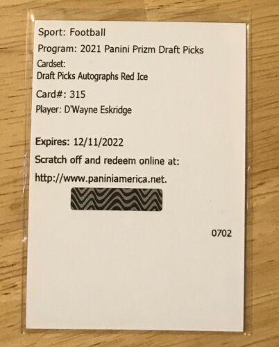 D'Wayne Eskridge [Red Prizm] #DPA-DWE