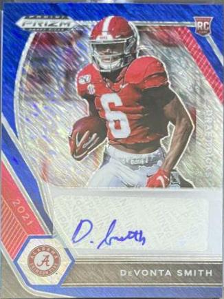DeVonta Smith [Blue Shimmer Prizm] #DPA-DVS