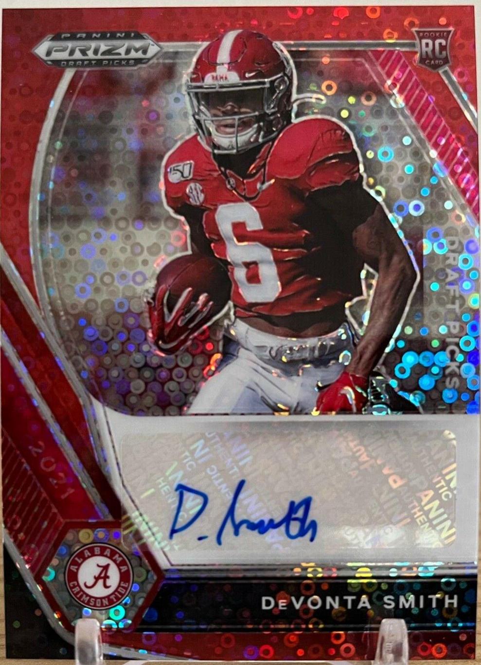 DeVonta Smith [Red Circles Prizm] #DPA-DVS