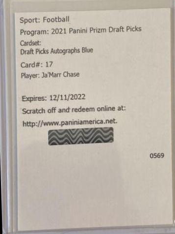 Ja'Marr Chase [Blue Prizm] #DPA-JMC