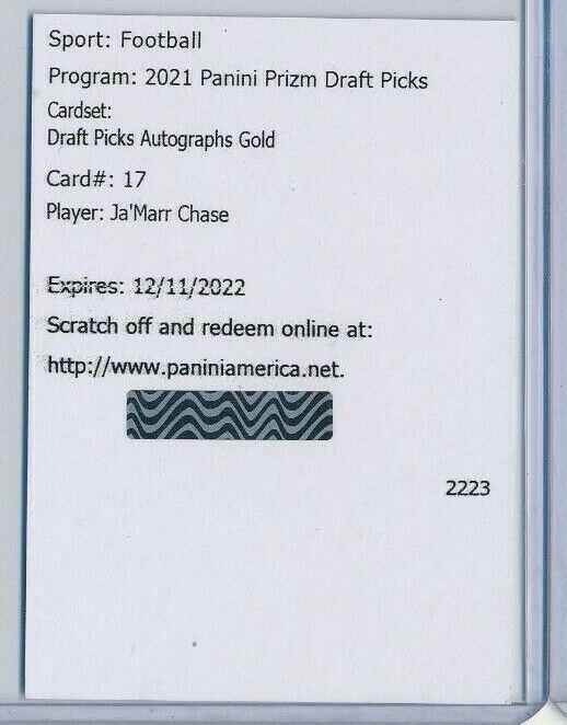 Ja'Marr Chase [Gold Prizm] #DPA-JMC