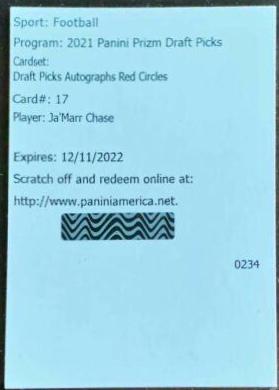 Ja'Marr Chase [Red Circles Prizm] #DPA-JMC