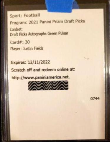 Justin Fields [Green Pulsar Prizm] #DPA-JFI