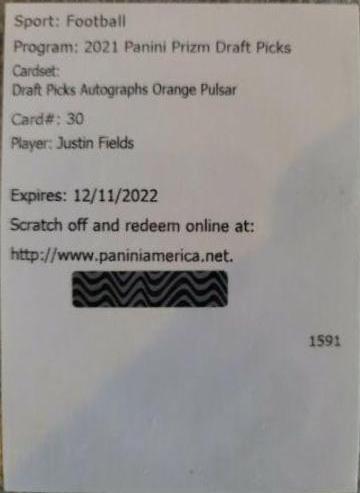 Justin Fields [Orange Pulsar Prizm] #DPA-JFI