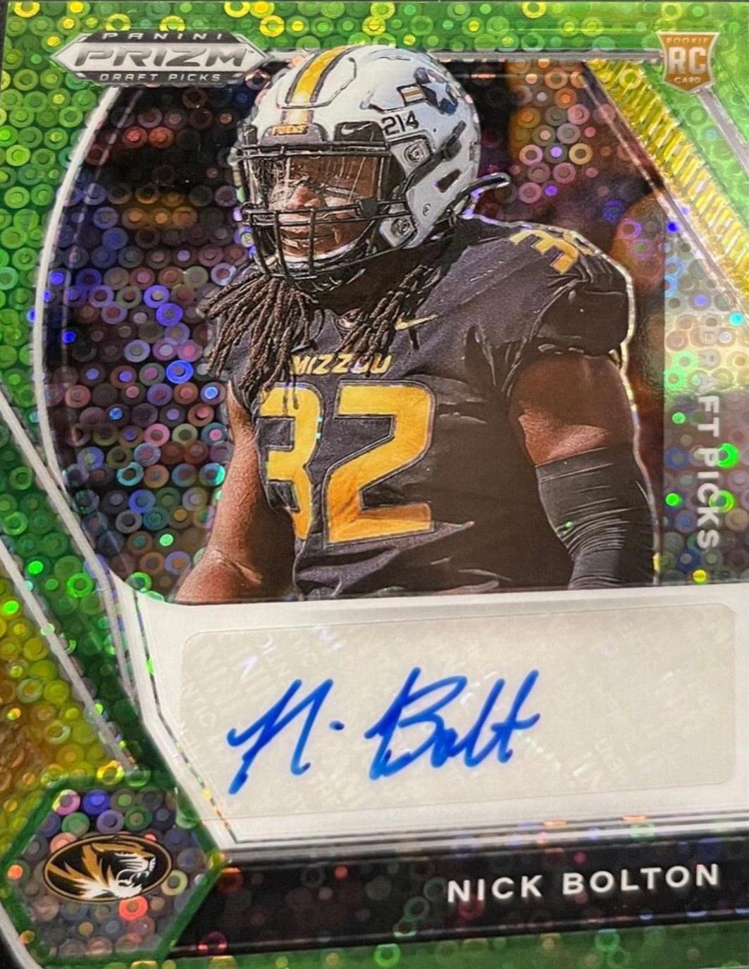 Nick Bolton [Neon Green Circles Prizm] #DPA-NBO