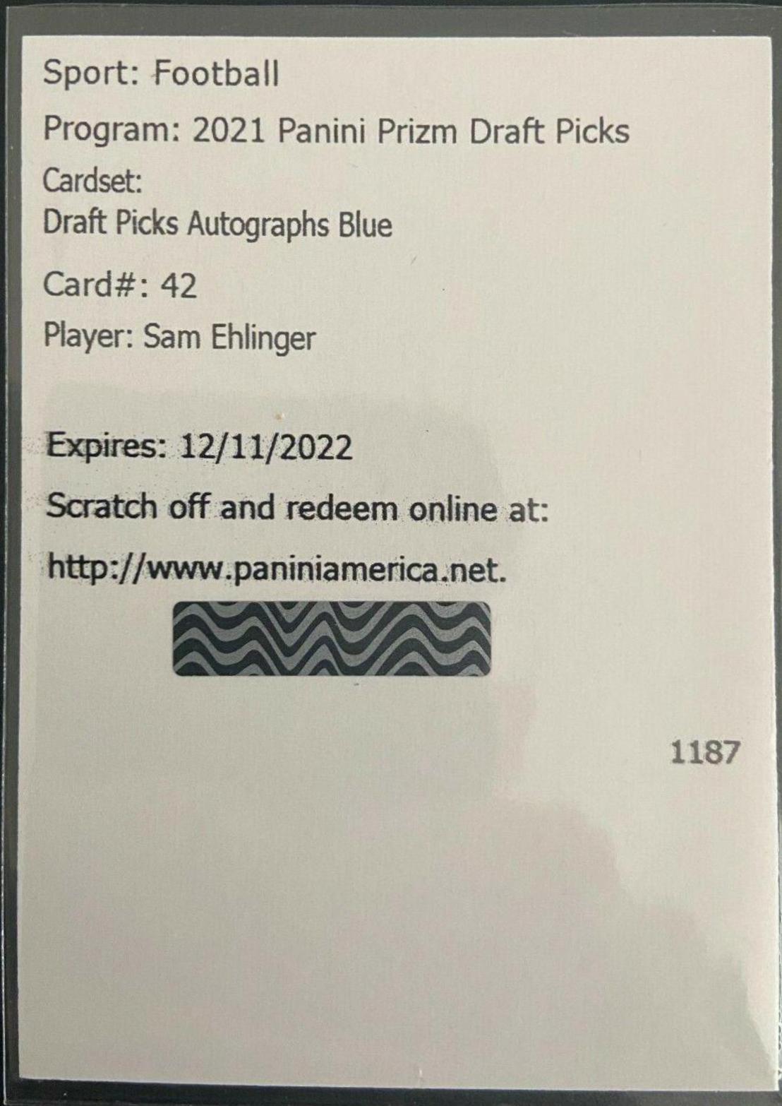 Sam Ehlinger [Blue Prizm] #DPA-SAM