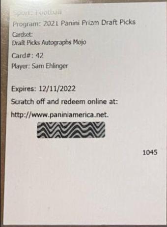 Sam Ehlinger [Mojo Prizm] #DPA-SAM