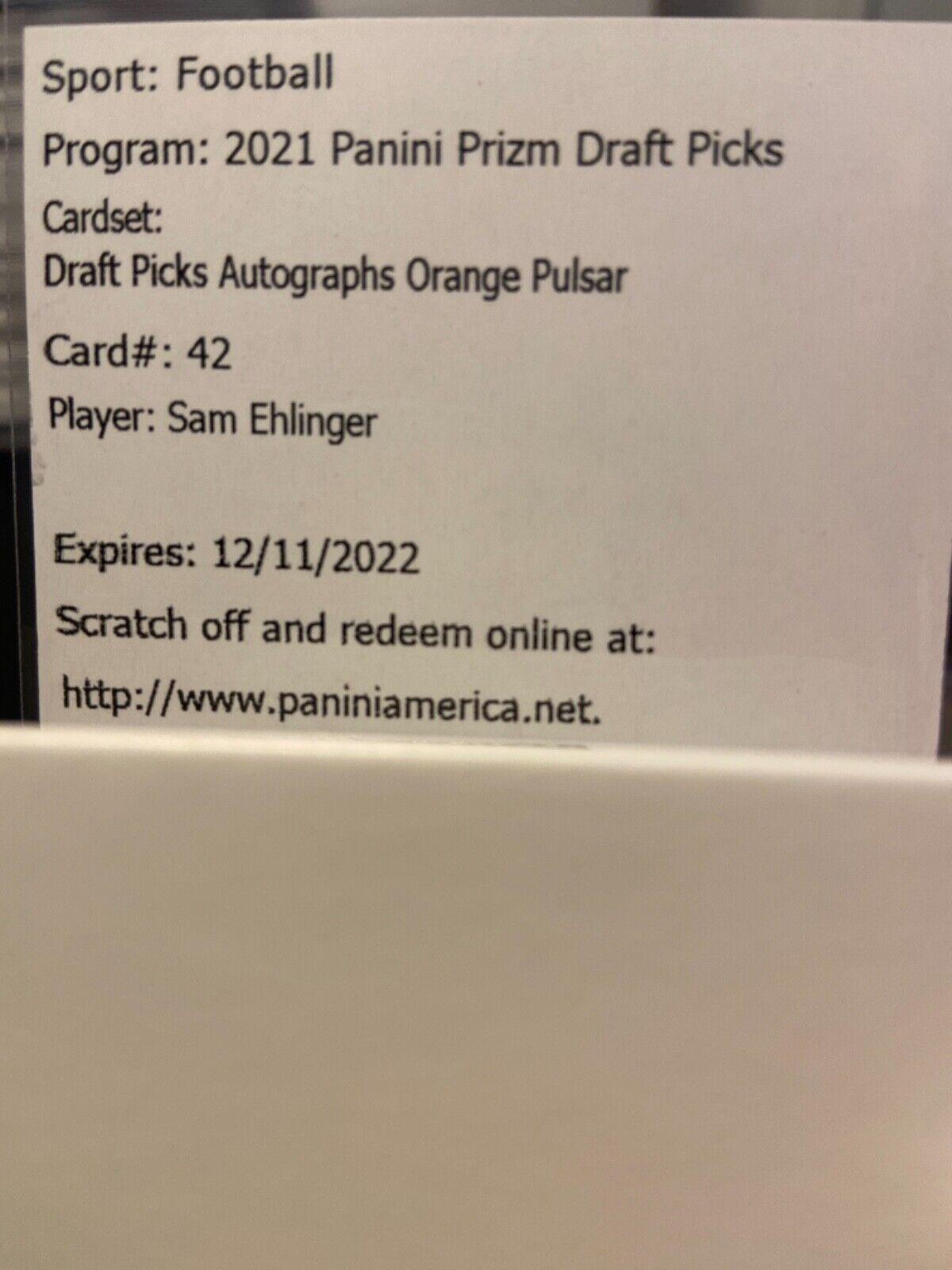 Sam Ehlinger [Orange Pulsar Prizm] #DPA-SAM