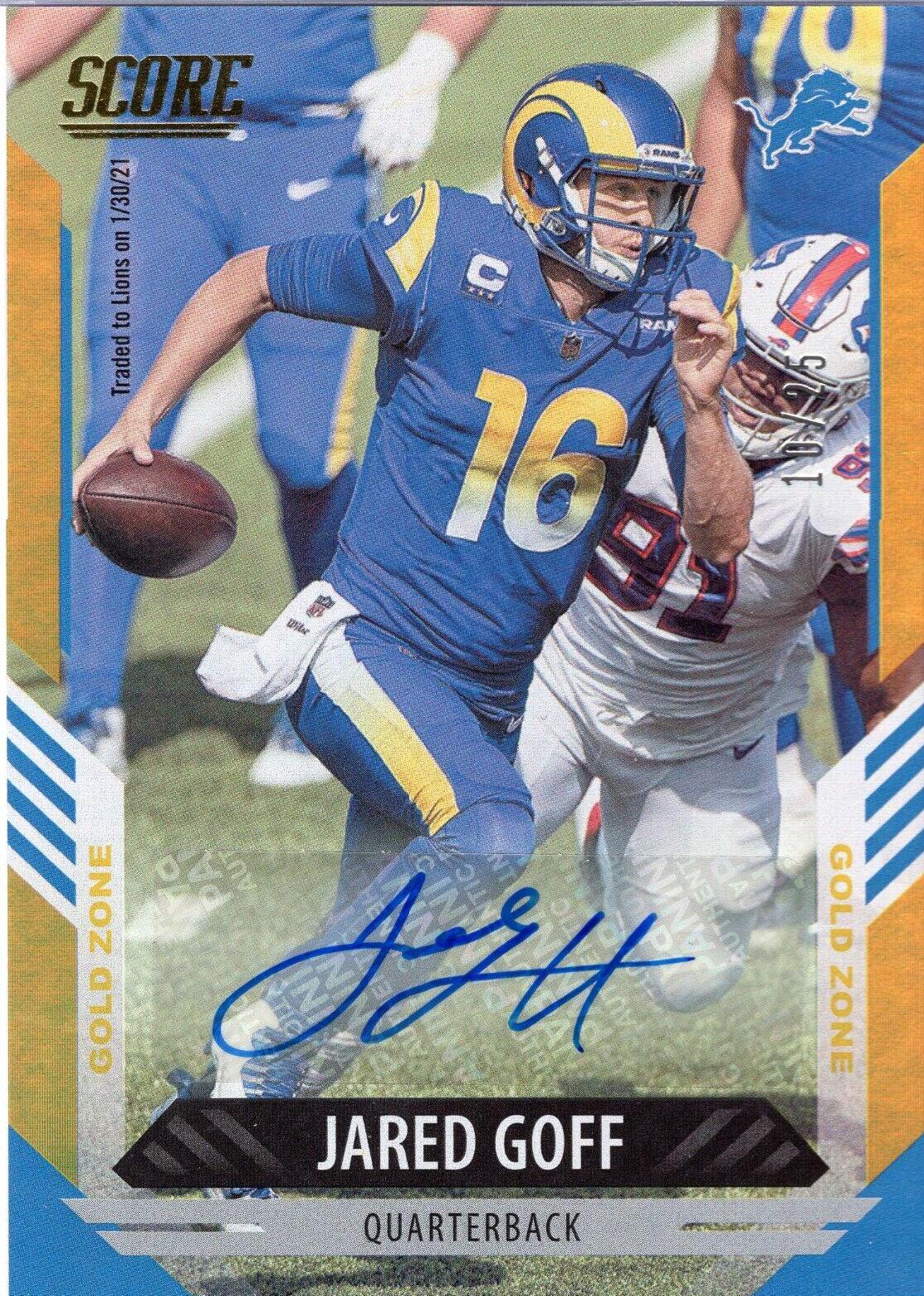 Jared Goff [Signature Gold Zone] #251