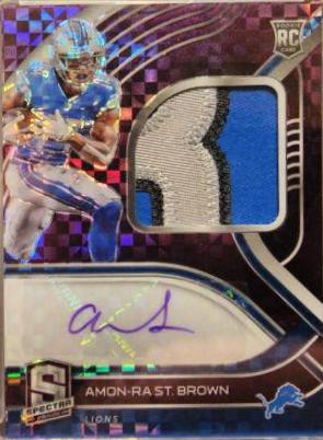 Amon Ra St. Brown [Patch Autograph Neon Purple] #231