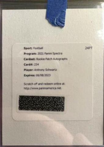 Anthony Schwartz [Patch Autograph] #234