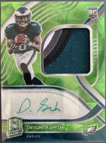 DeVonta Smith [Patch Autograph Neon Green] #210