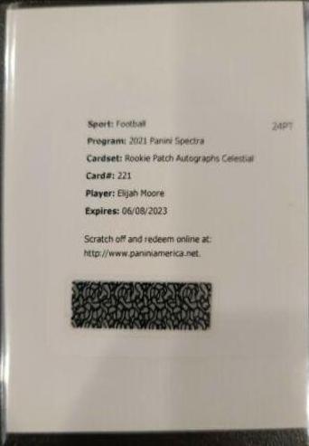 Elijah Moore [Patch Autograph Celestial] #221