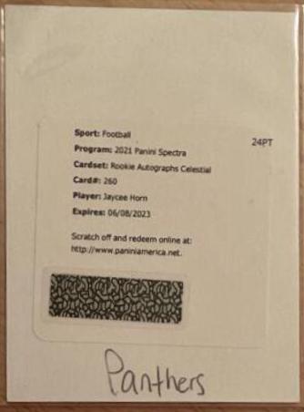 Jaycee Horn [Autograph Celestial] #260