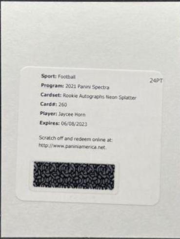 Jaycee Horn [Autograph Neon Splatter] #260