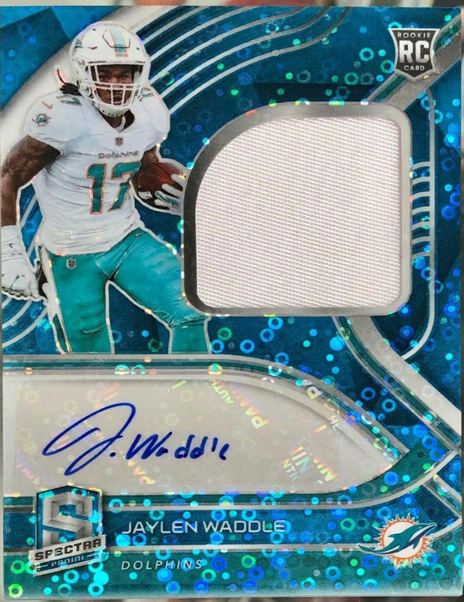 Jaylen Waddle [Patch Autograph Neon Blue] #212