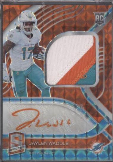 Jaylen Waddle [Patch Autograph Neon Orange] #212