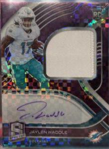 Jaylen Waddle [Patch Autograph Neon Purple] #212