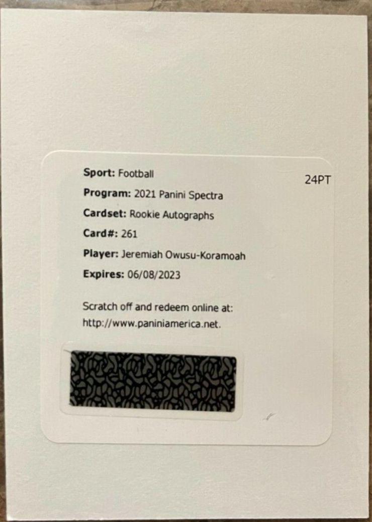 Jeremiah Owusu Koramoah [Autograph] #261