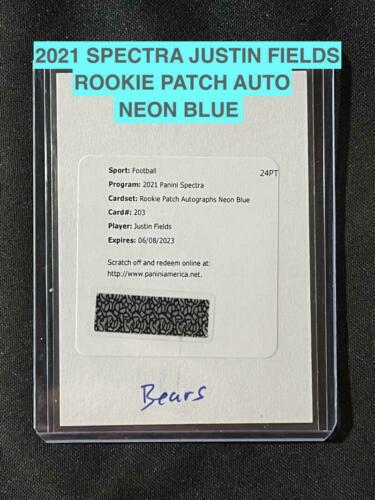 Justin Fields [Patch Autograph Neon Blue] #203