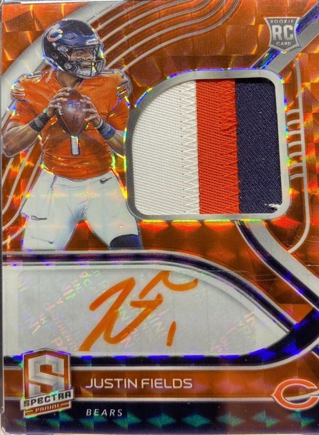 Justin Fields [Patch Autograph Neon Orange] #203
