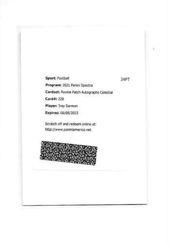 Trey Sermon [Patch Autograph Celestial] #228