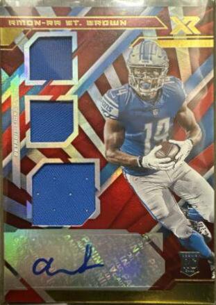Amon Ra St. Brown [Triple Swatch Autograph Red] #231
