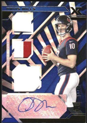 Davis Mills [Triple Swatch Autograph Blue] #223