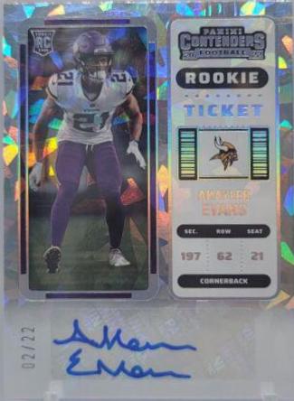 Akayleb Evans [Autograph Cracked Ice Ticket] #208