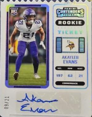 Akayleb Evans [Autograph Stub Ticket] #208