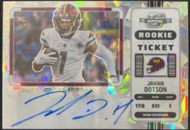 Jahan Dotson [SP Variation Autograph Cracked Ice Ticket] #121V