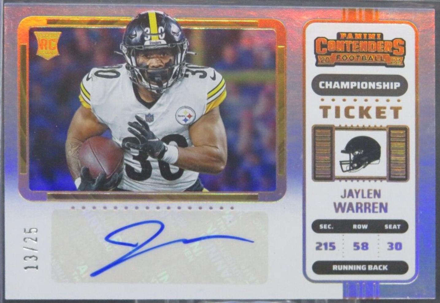 Jaylen Warren [SP Variation Autograph Championship Ticket] #286V