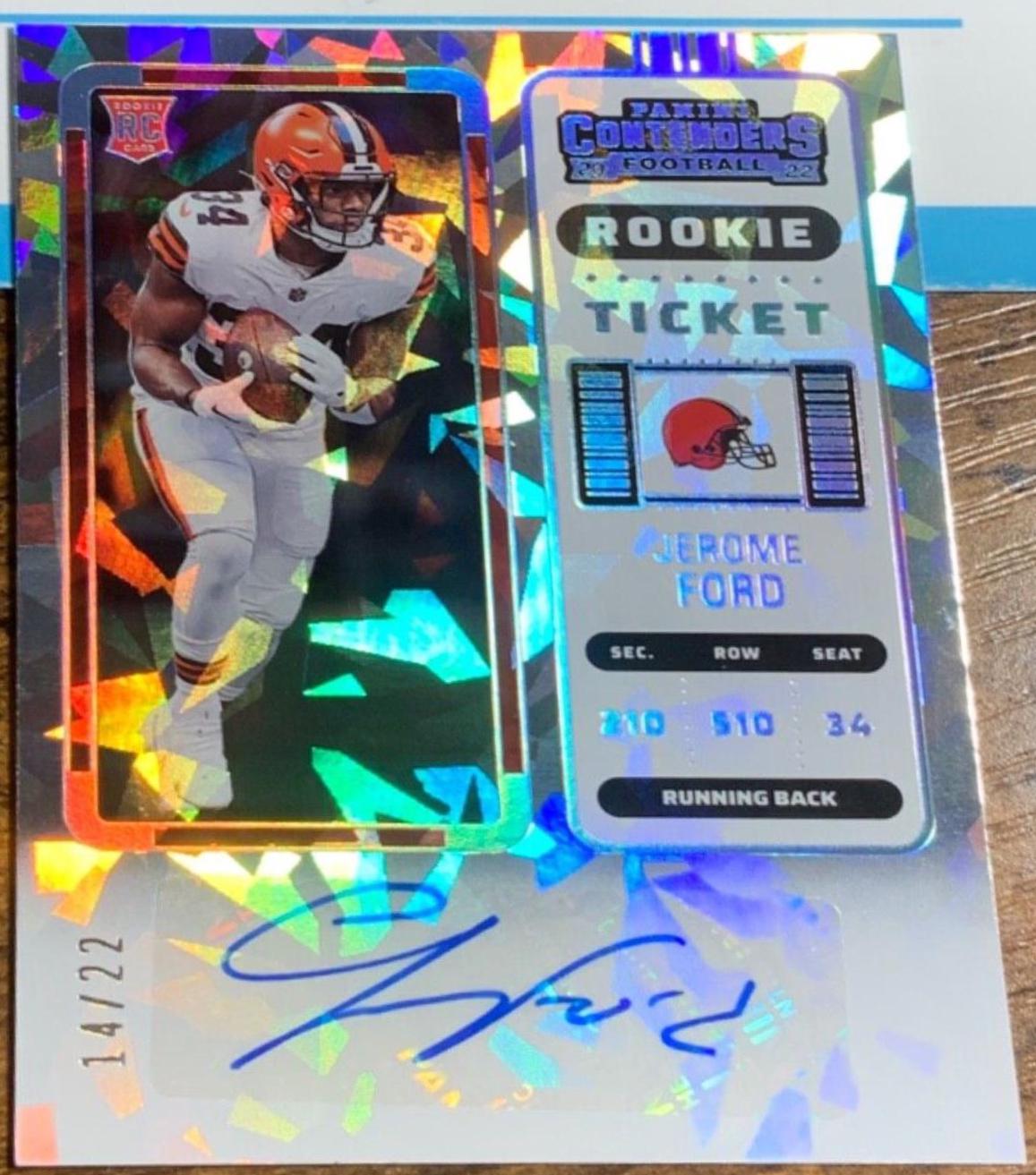 Jerome Ford [Autograph Cracked Ice Ticket] #225