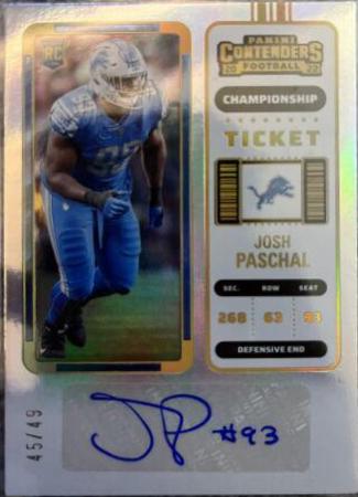 Josh Paschal [Autograph Championship Ticket] #169
