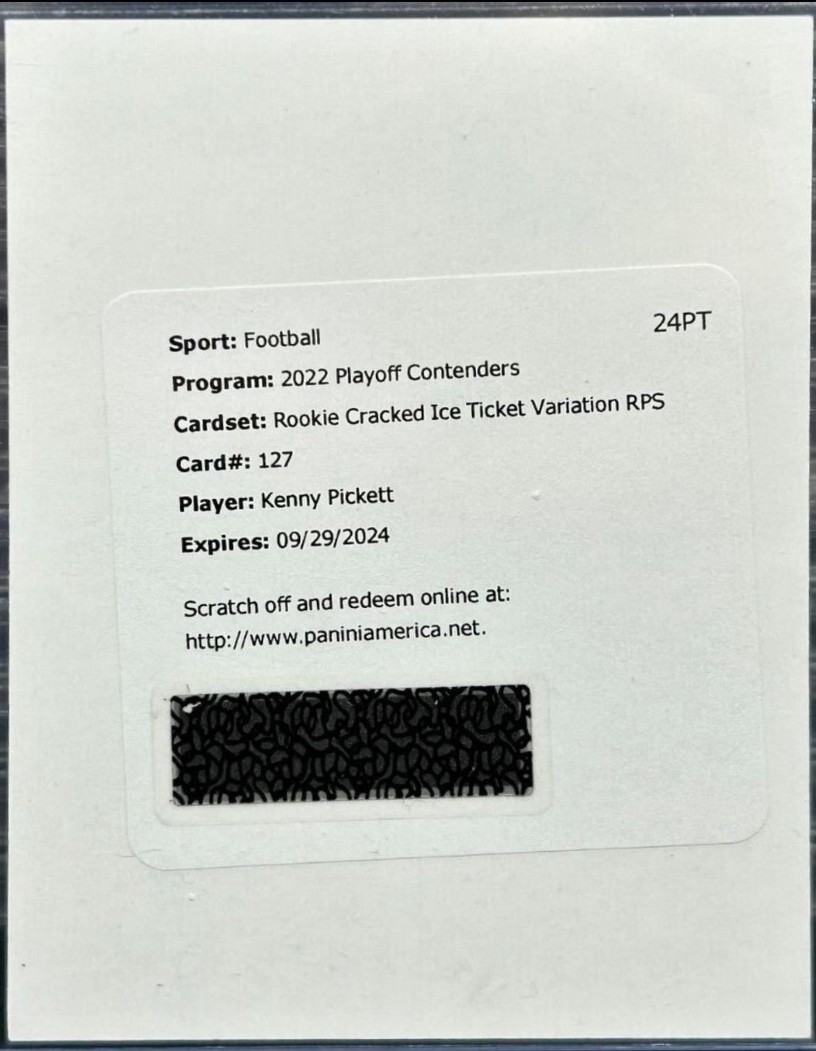 Kenny Pickett [Autograph Cracked Ice Ticket] #127