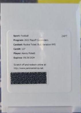 Kenny Pickett [SP Variation Autograph Stub Ticket] #127V