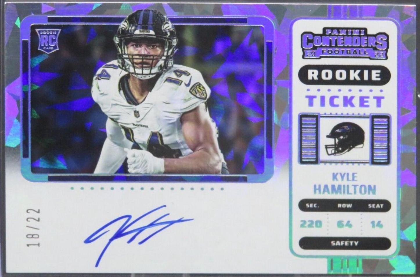 Kyle Hamilton [SP Variation Autograph Cracked Ice Ticket] #128V