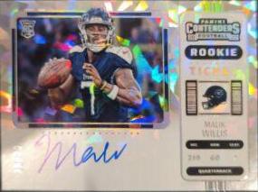 Malik Willis [Autograph Cracked Ice Ticket] #129