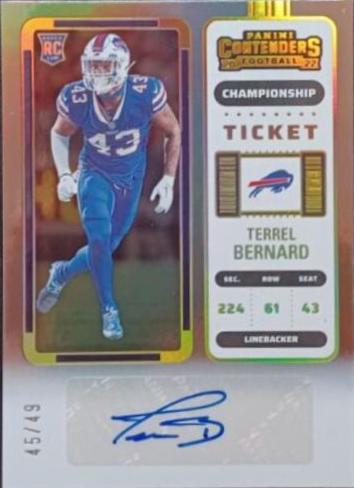 Terrel Bernard [Autograph Championship Ticket] #192