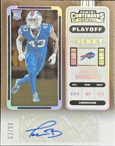 Terrel Bernard [Autograph Playoff Ticket] #192