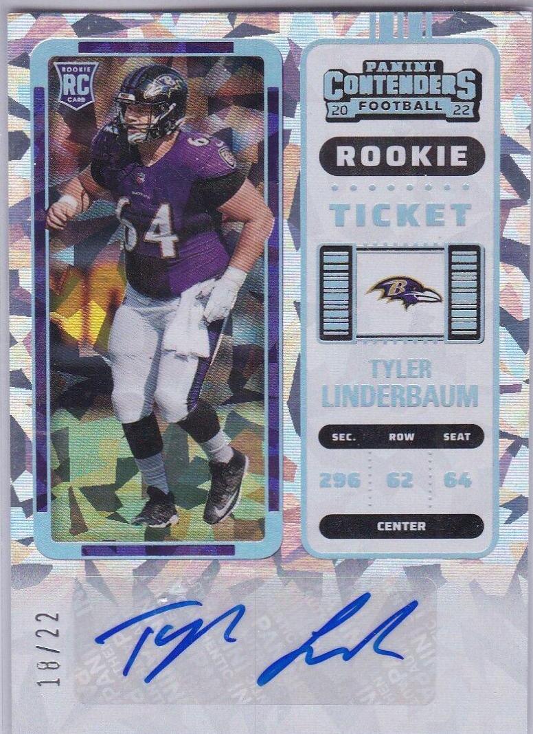 Tyler Linderbaum [Autograph Cracked Ice Ticket] #155