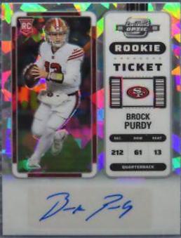 Brock Purdy [Rookie Ticket Autograph Cracked Ice] #146