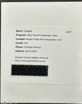 Christian Watson [Rookie Ticket Autograph Gold] #110