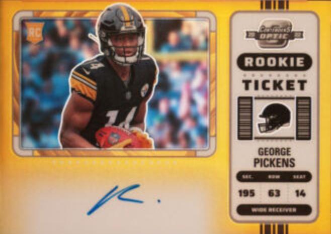 George Pickens [SP Variation Rookie Ticket Autograph Gold] #118