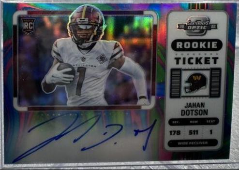 Jahan Dotson [Rookie Ticket Autograph Neon Marble] #121