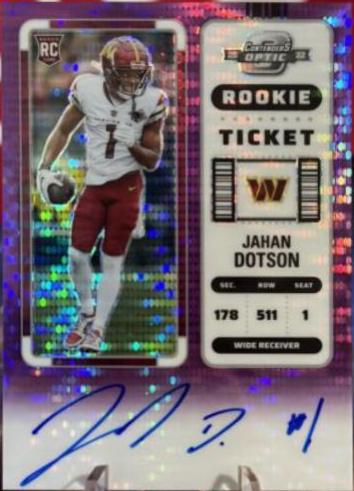 Jahan Dotson [Rookie Ticket Autograph Purple Pulsar] #121