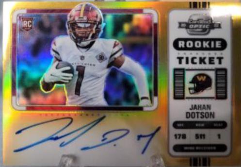 Jahan Dotson [SP Variation Rookie Ticket Autograph Gold] #121