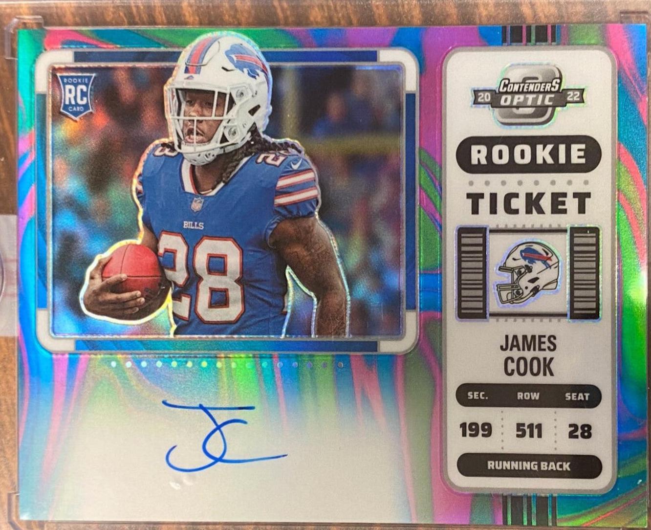 James Cook [Rookie Ticket Autograph Neon Marble] #123