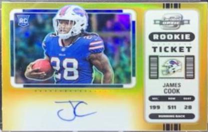 James Cook [SP Variation Rookie Ticket Autograph Gold] #123